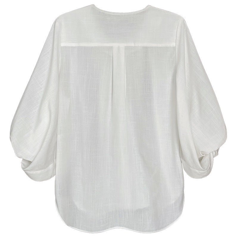 Designed Linen 3/4 Length Sleeves Shirts