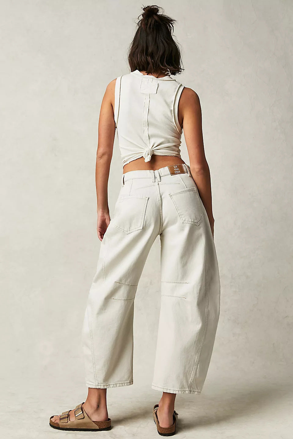 High-Waist Loose Fit Draped Wide Leg Jeans
