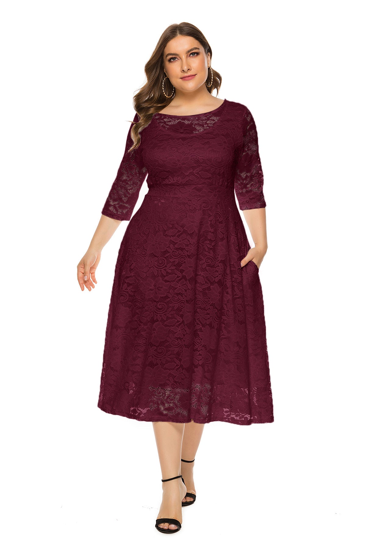 Plus Size Lace Evening Dress