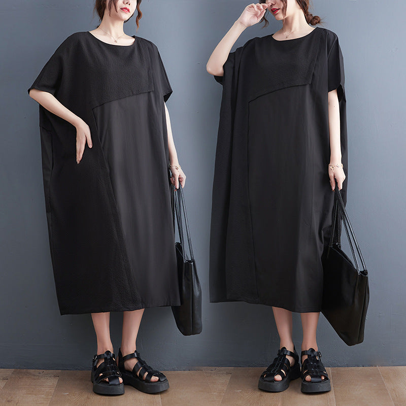 Summer Black Shirts Long Dresses-Dresses-Black-One Size-Free Shipping at meselling99