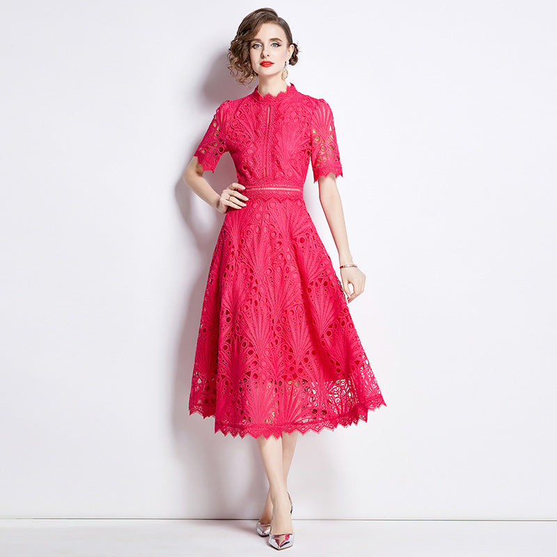 Elegant Vintage Lace Maxi Dress