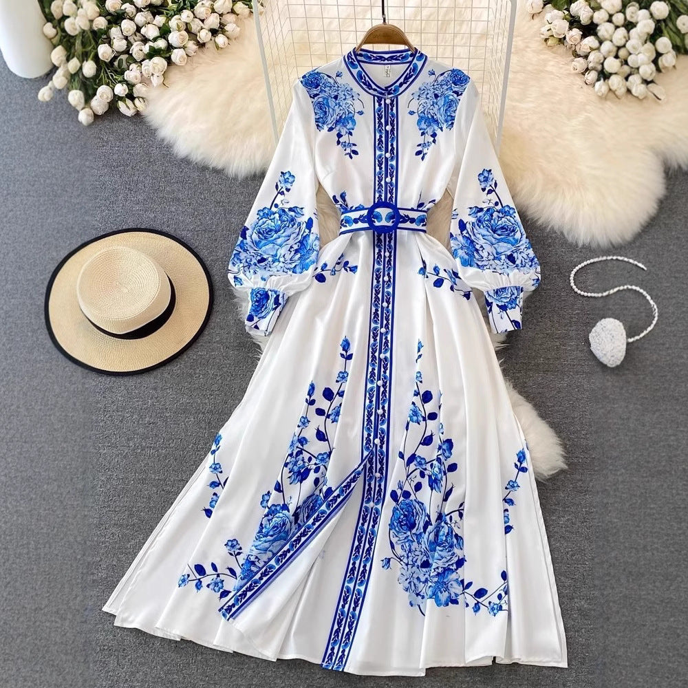Imperial Porcelain Print Maxi Dress