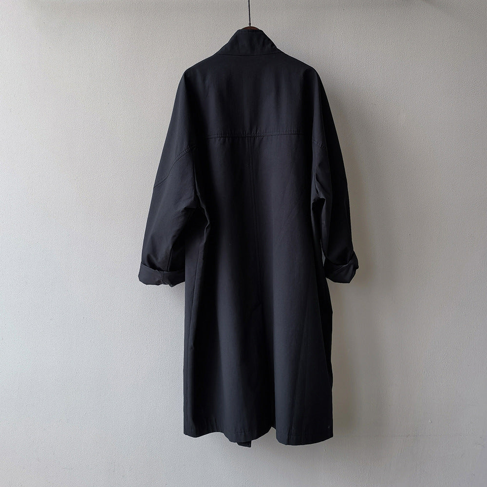 Retro Notch Lapel Single-Button Mid-Length Coat