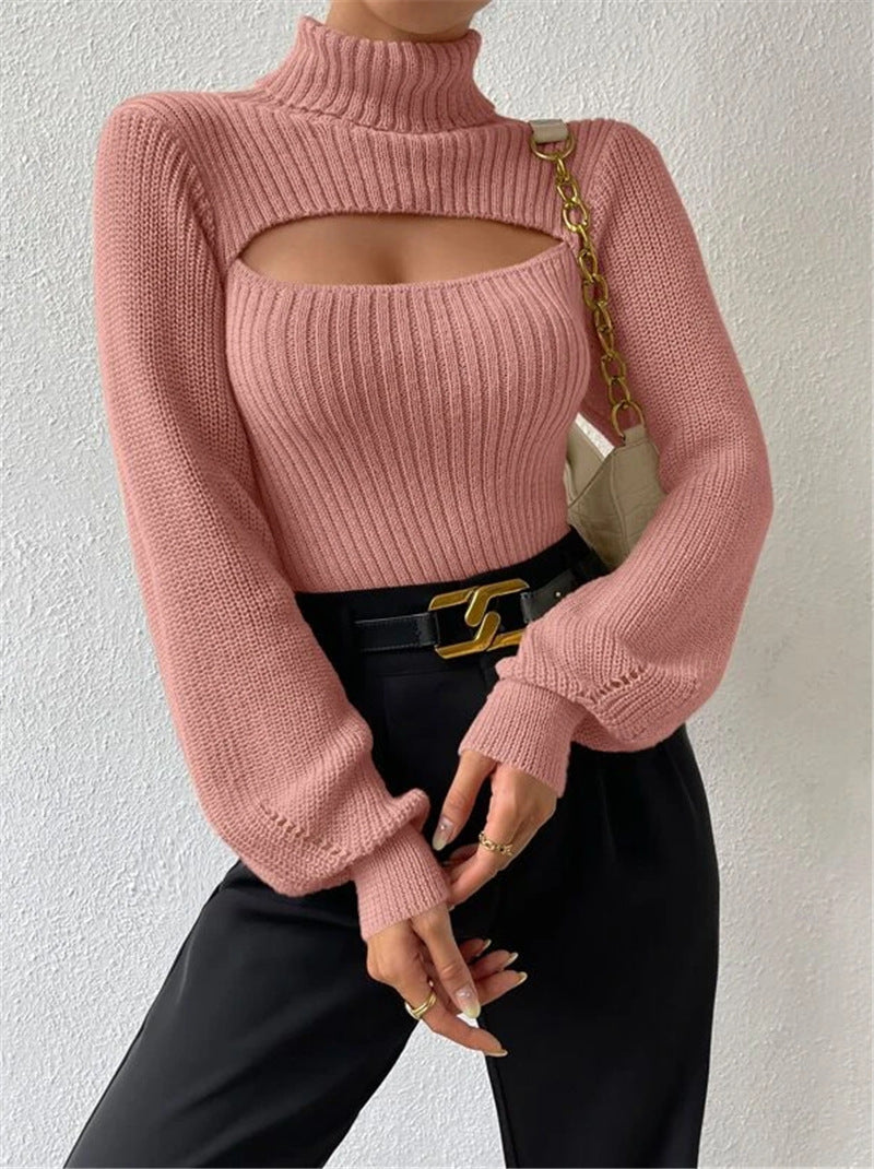 Sexy High Neck Knitted Sweaters