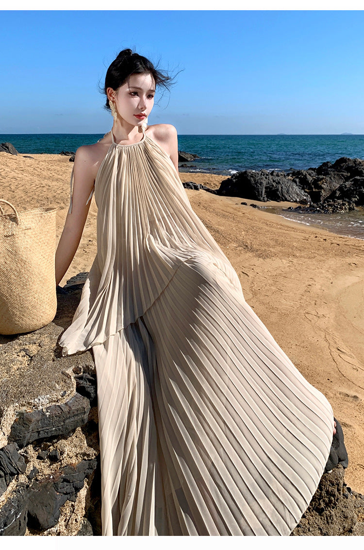 Sexy Backless Maxi Dress-Ivory-S-Free Shipping Leatheretro