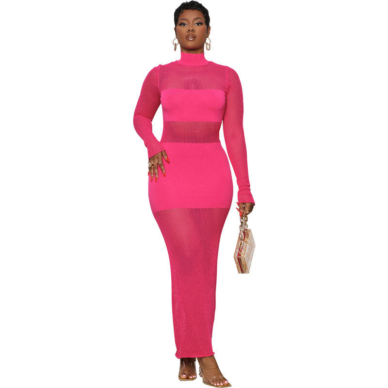 Sexy See Though Long Dresses-Dresses-Rose Red-S-Free Shipping at meselling99