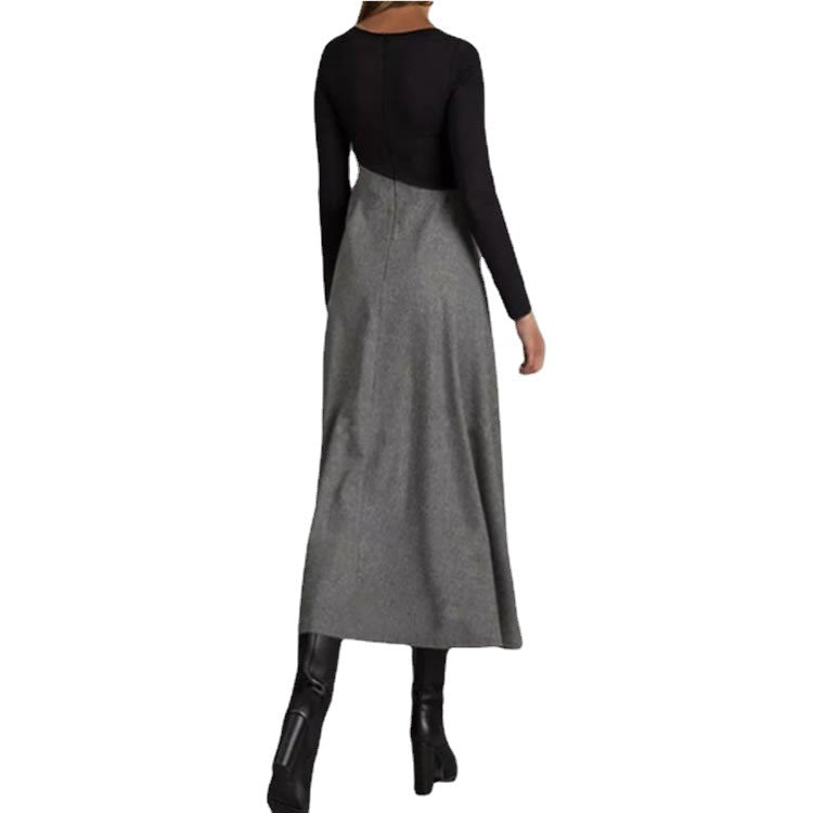 Casual V Neck Plus Sizes Fall Long Dresses