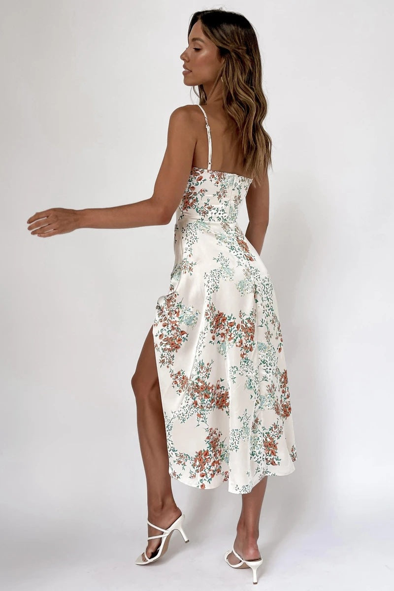 Sweety Summer Floral Print Sleeves Long Dresses-Dresses-Free Shipping at meselling99