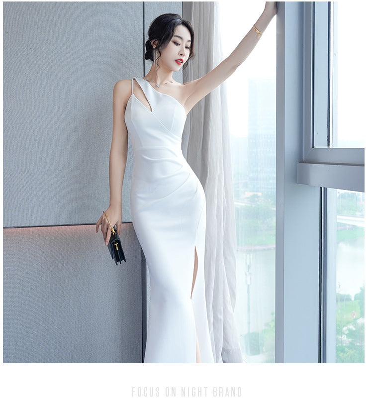 Sexy Designed One Shoulder Long Evening Party Dresses