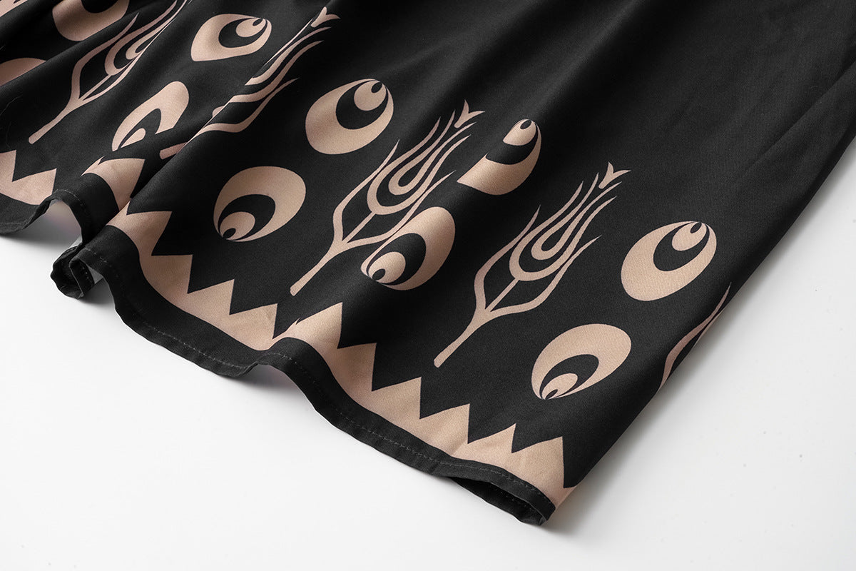 Women's Summer Boho Floral Print Short Sleeve Dress