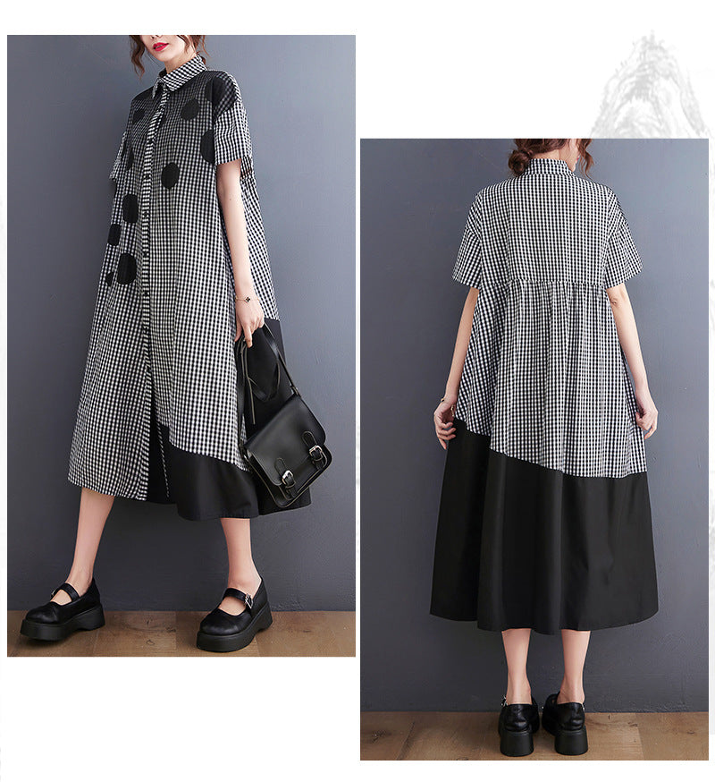 Vintage Dot Print Women Long Shirts Dresses-Dresses-Free Shipping at meselling99