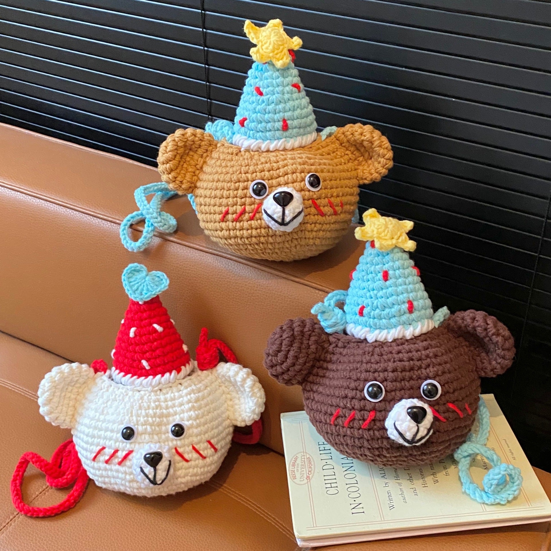 Handmade Knitted Bear Coin Purse