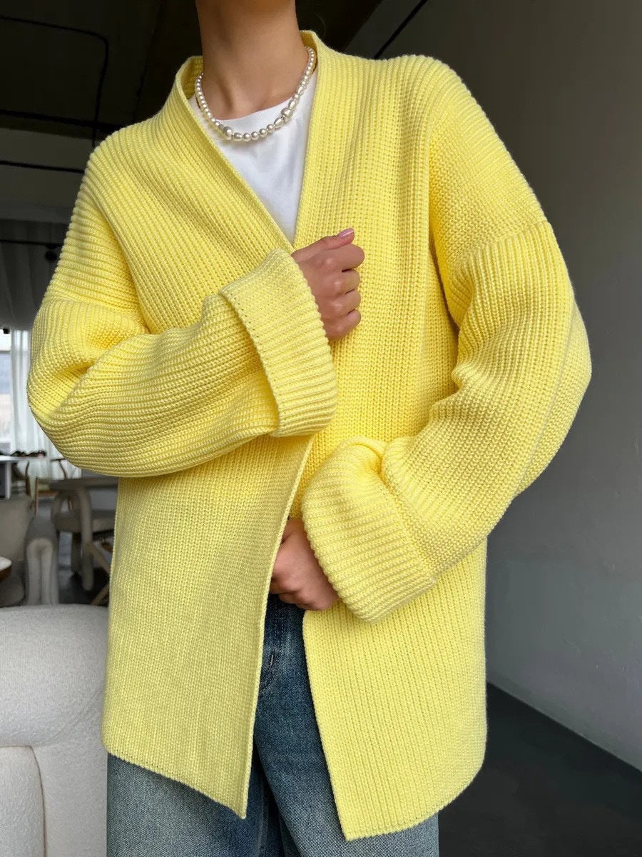 Oversized Belted Knit Cardigan | Cozy Loose Fit Open Front Sweater