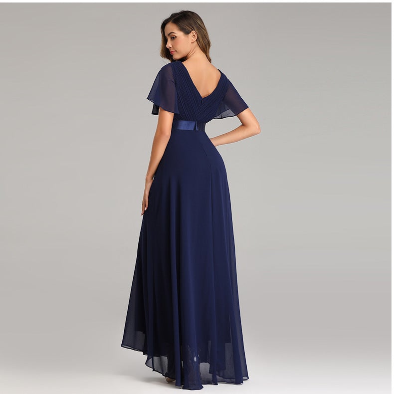 Elegant V Neck Chiffon Women Party Dresses-Dresses-Free Shipping at meselling99