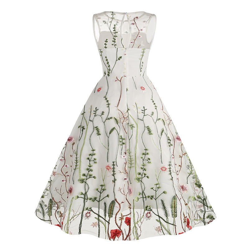 Vintage Sleeveless Embroidery Dresses-Dresses-Free Shipping at meselling99