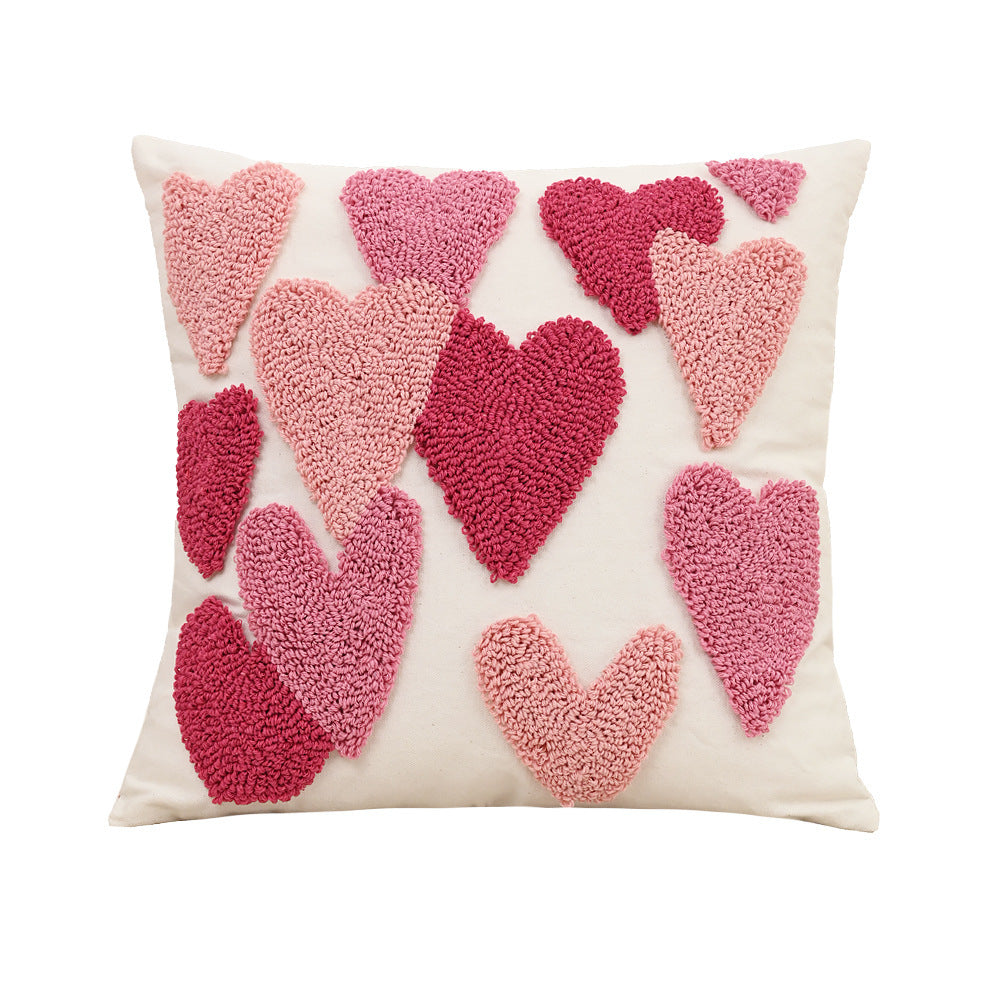 Valentine's Day Embroidered Throw Pillow Cover