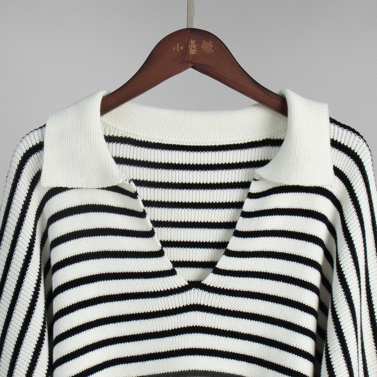Women's Loose-Fit Black Striped Sweater