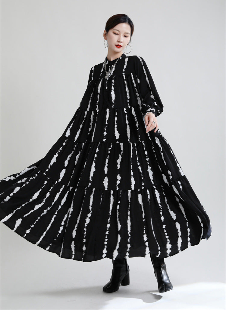 Women Long Sleeves Stand Collar Fall Cozy Dresses-Cozy Dresses-Free Shipping at meselling99