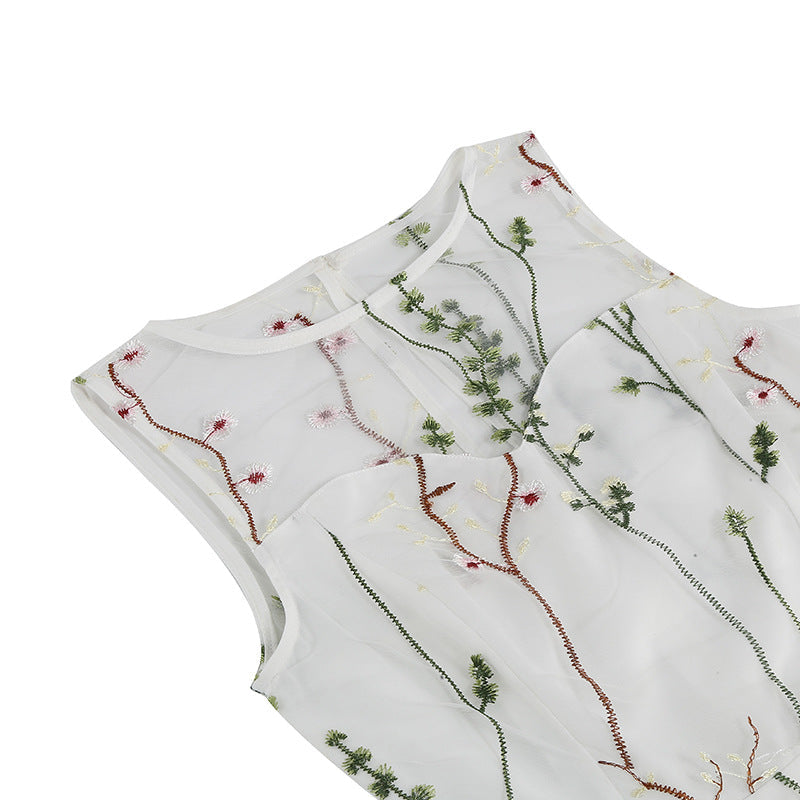 Vintage Sleeveless Embroidery Dresses-Dresses-Free Shipping at meselling99
