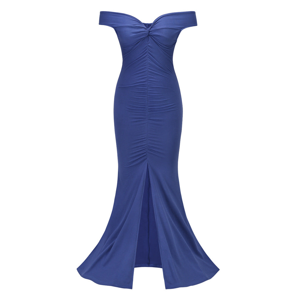 Sexy Backless Slim Women Evening Party Dresses-Dresses-Blue-S-Free Shipping at meselling99