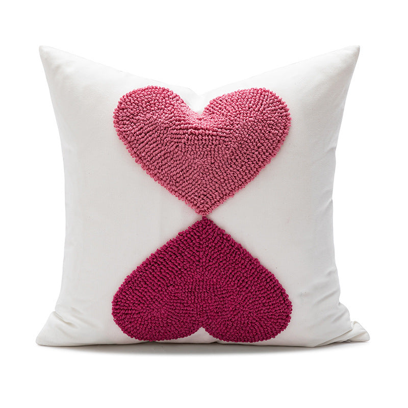 Valentine's Day Embroidered Throw Pillow Cover