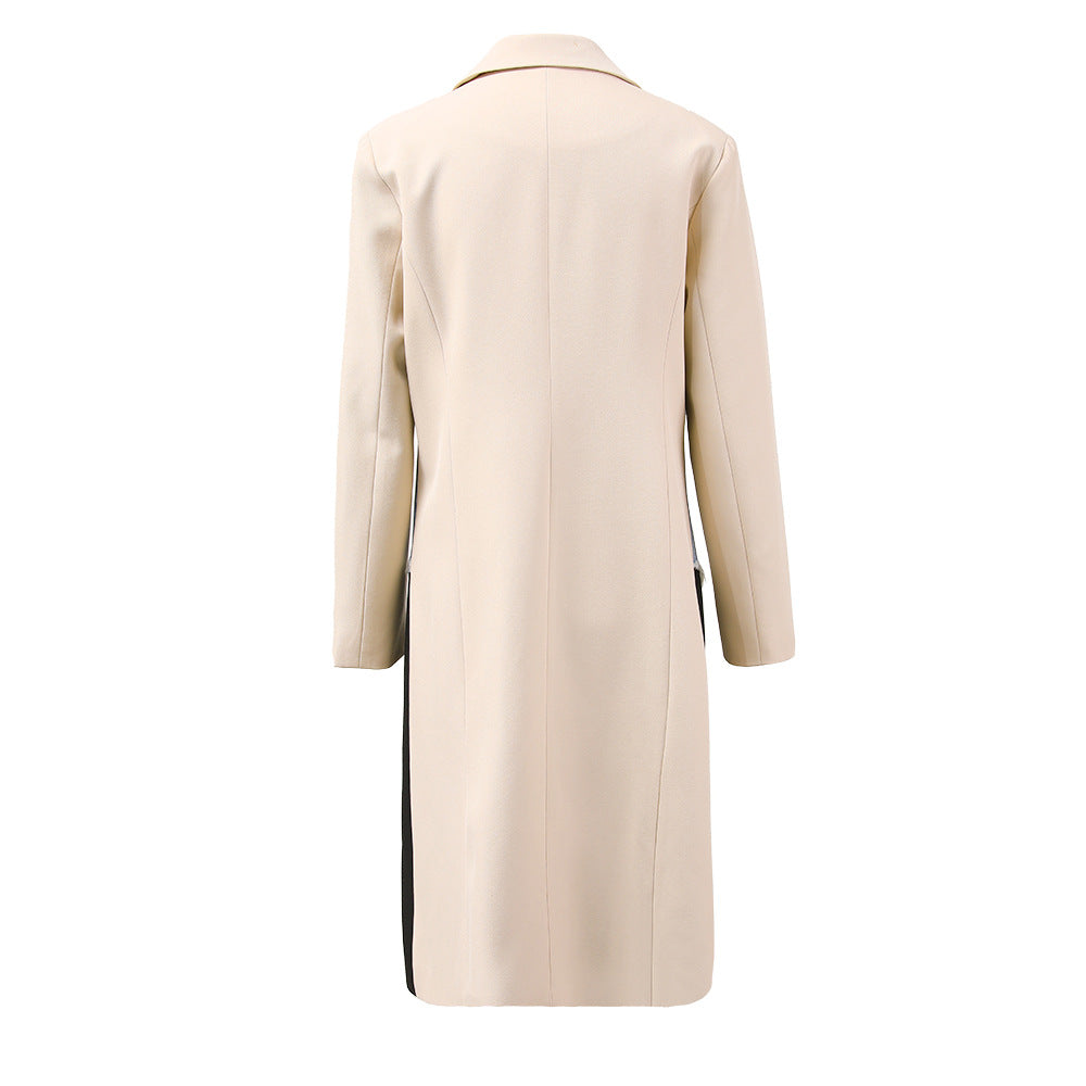 Designed Luxury Contrast Color Long Outerwear