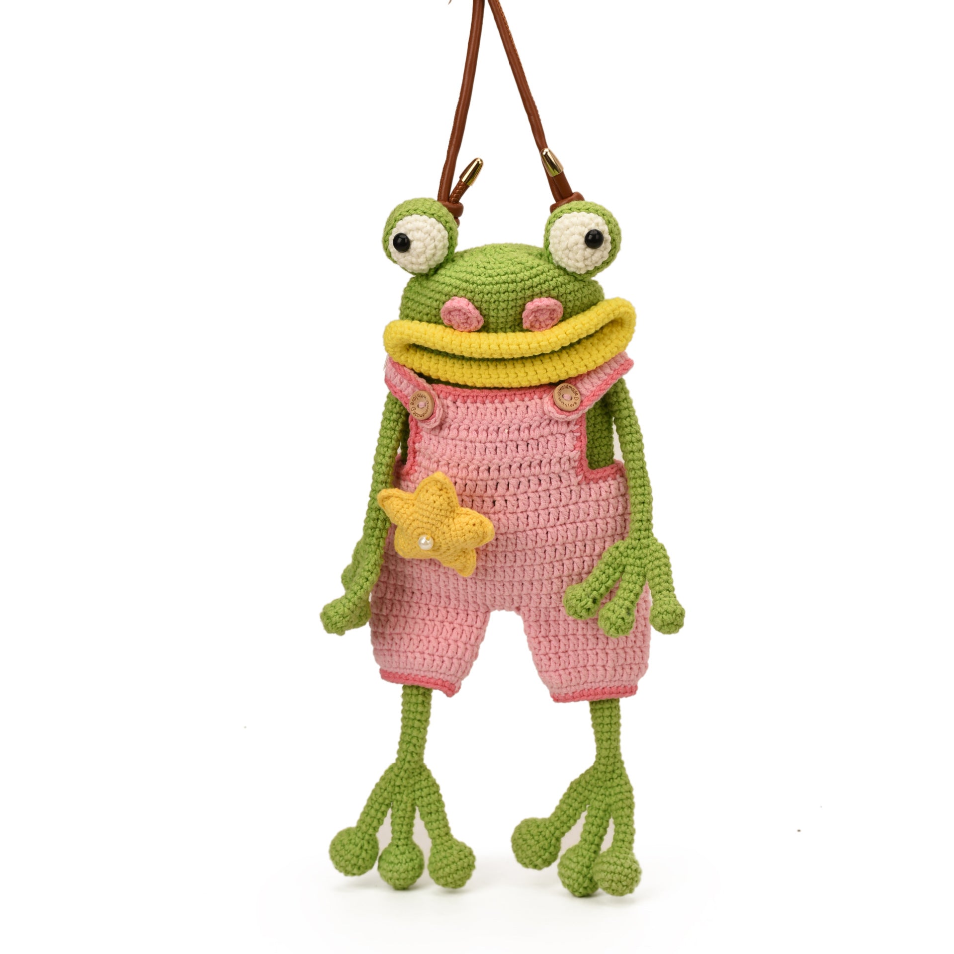 The "Goofy Gulp" Frog Crossbody Bag | Handmade Crochet Phone Pouch