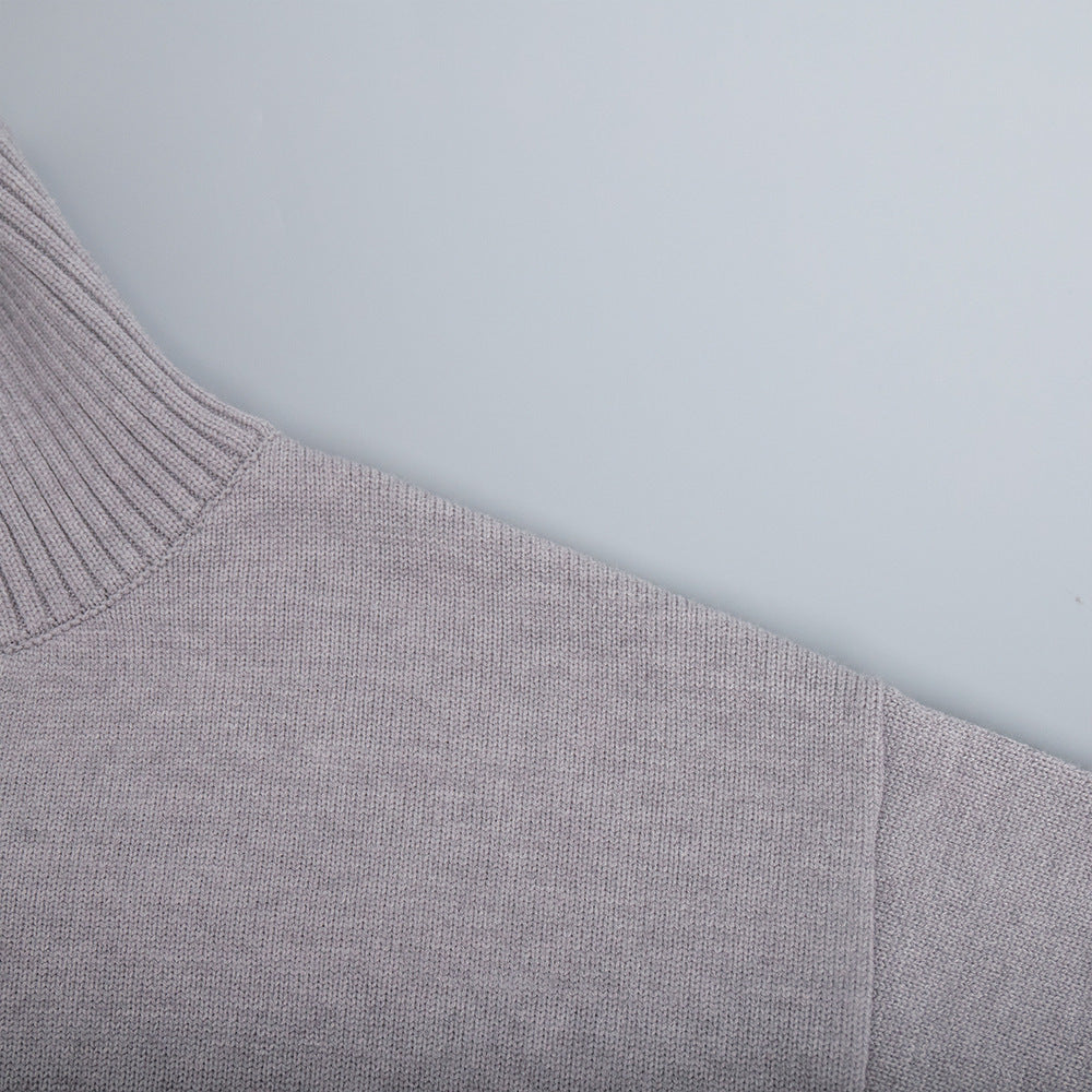 Women's Oversized Solid Color High Neck Sweater