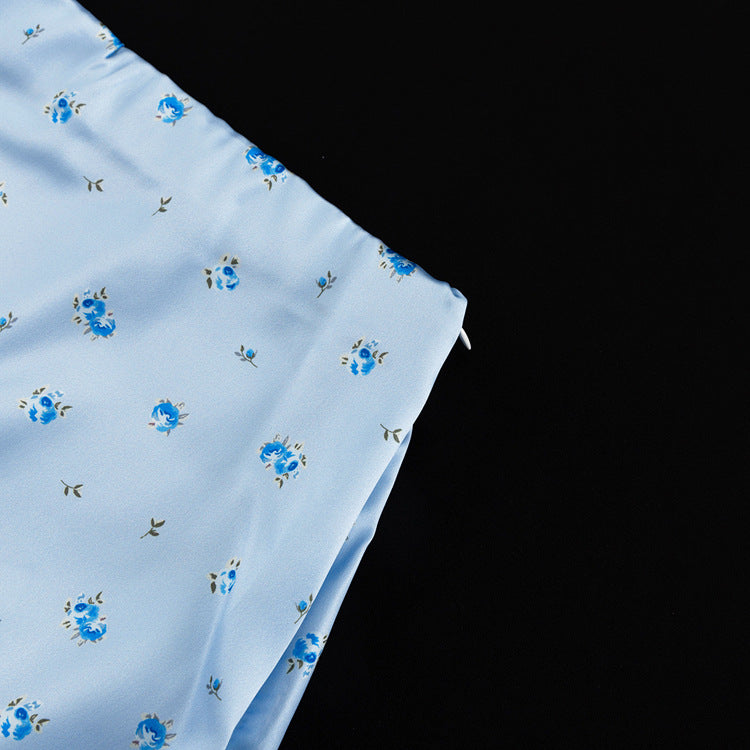 Women's Satin Print Pencil Skirt