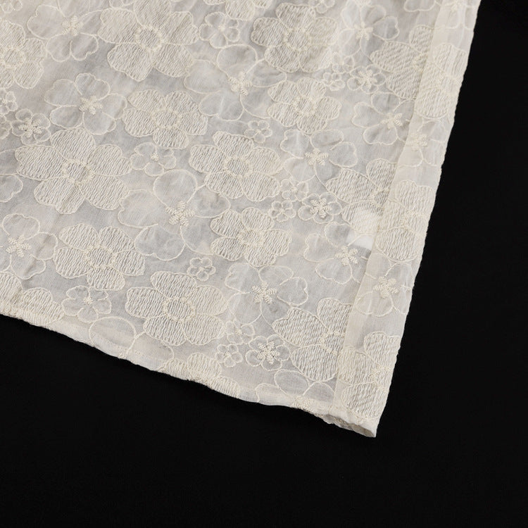 Sweetheart Jacquard Lace Shirt Dresses