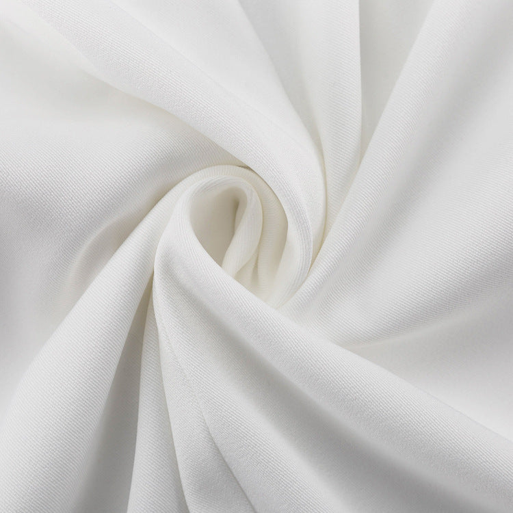 Designer A-Line White Low-Waist Midi Skirt – Unique Casual & Office Women's Skirt