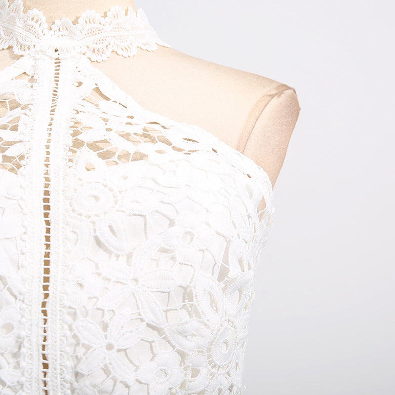 Women's Lace Sleeveless Top & Asymmetrical Skirt Set