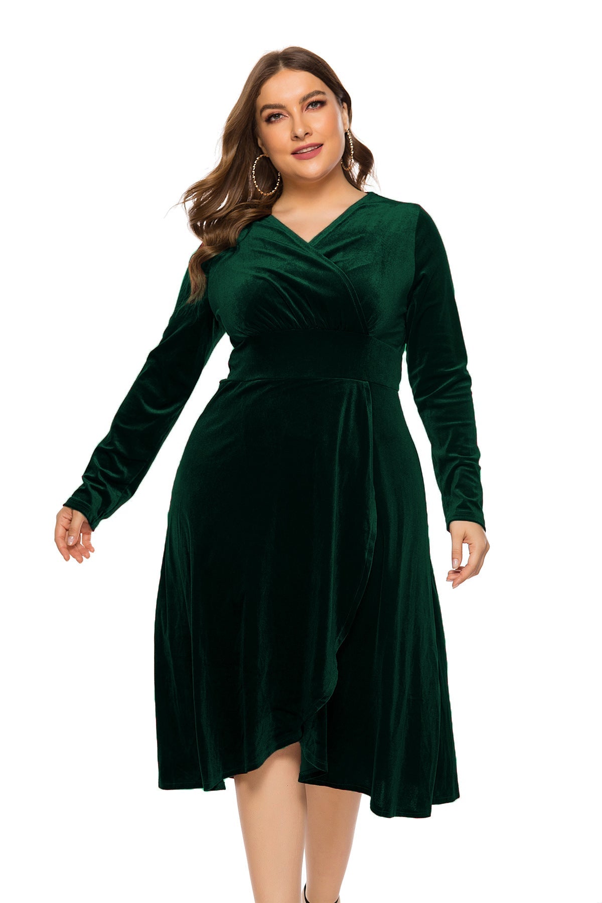 Long Sleeves Women Plus Sizes Fall Dresses-Dresses-Free Shipping at meselling99