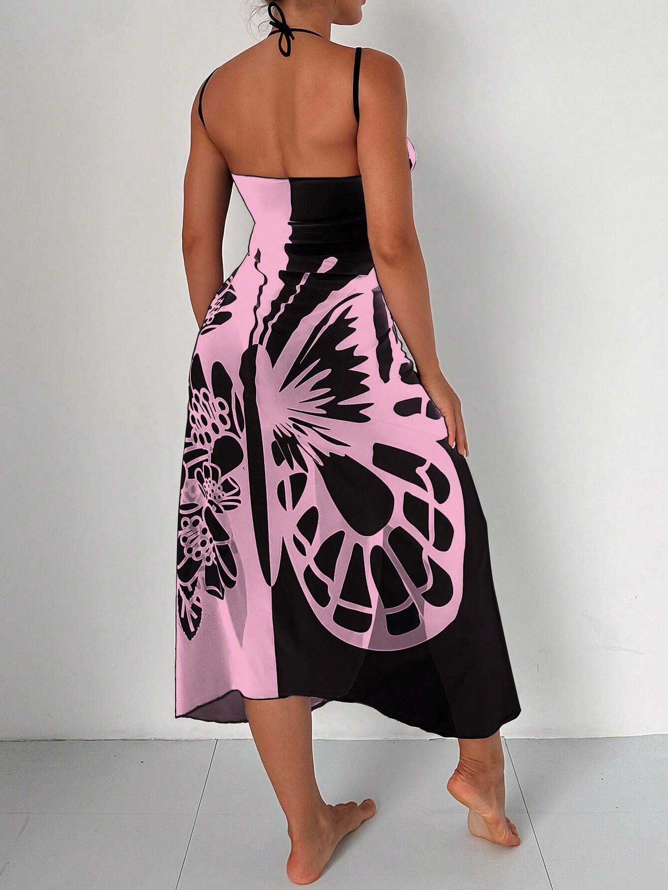 Summer Butterfly Print Beach Cover Ups