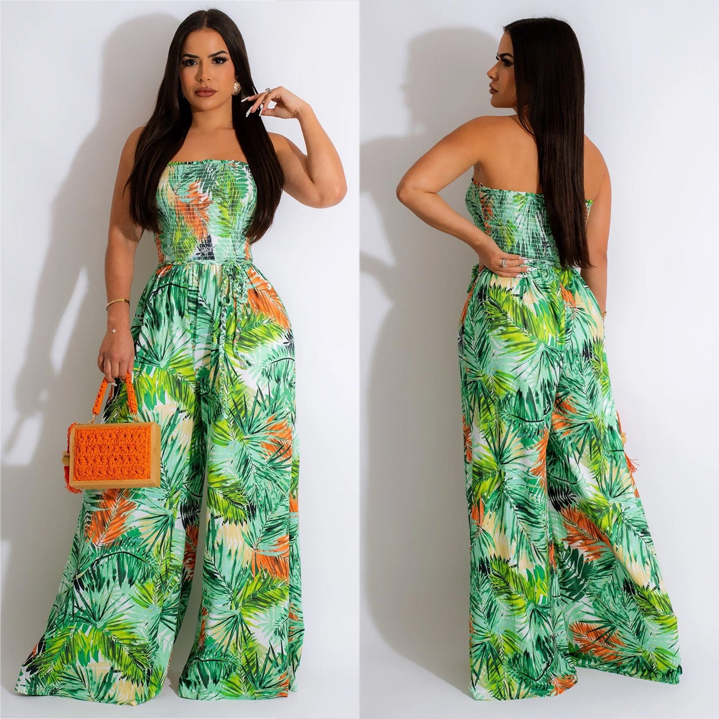 Fashion Floral Print Sleeveless Women Jumpsuits