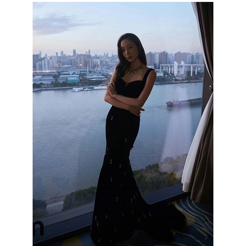 Sexy Black Mermaid Evening Dresses Birthday Dresses