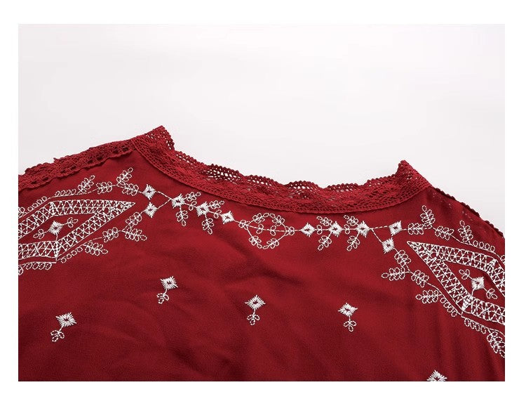 Bohemian Romantic Summer Doll Dress with Exquisite All-over Embroidery