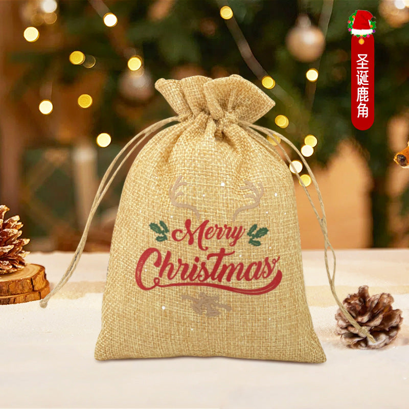 Christmas Drawstring Gift Bag for Apples 24pcs/Set