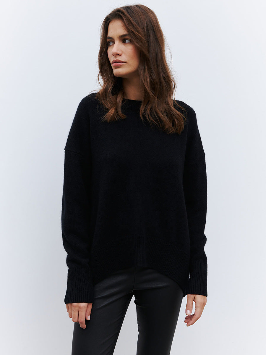 Women's Oversized Round Neck Long Sleeve Sweater