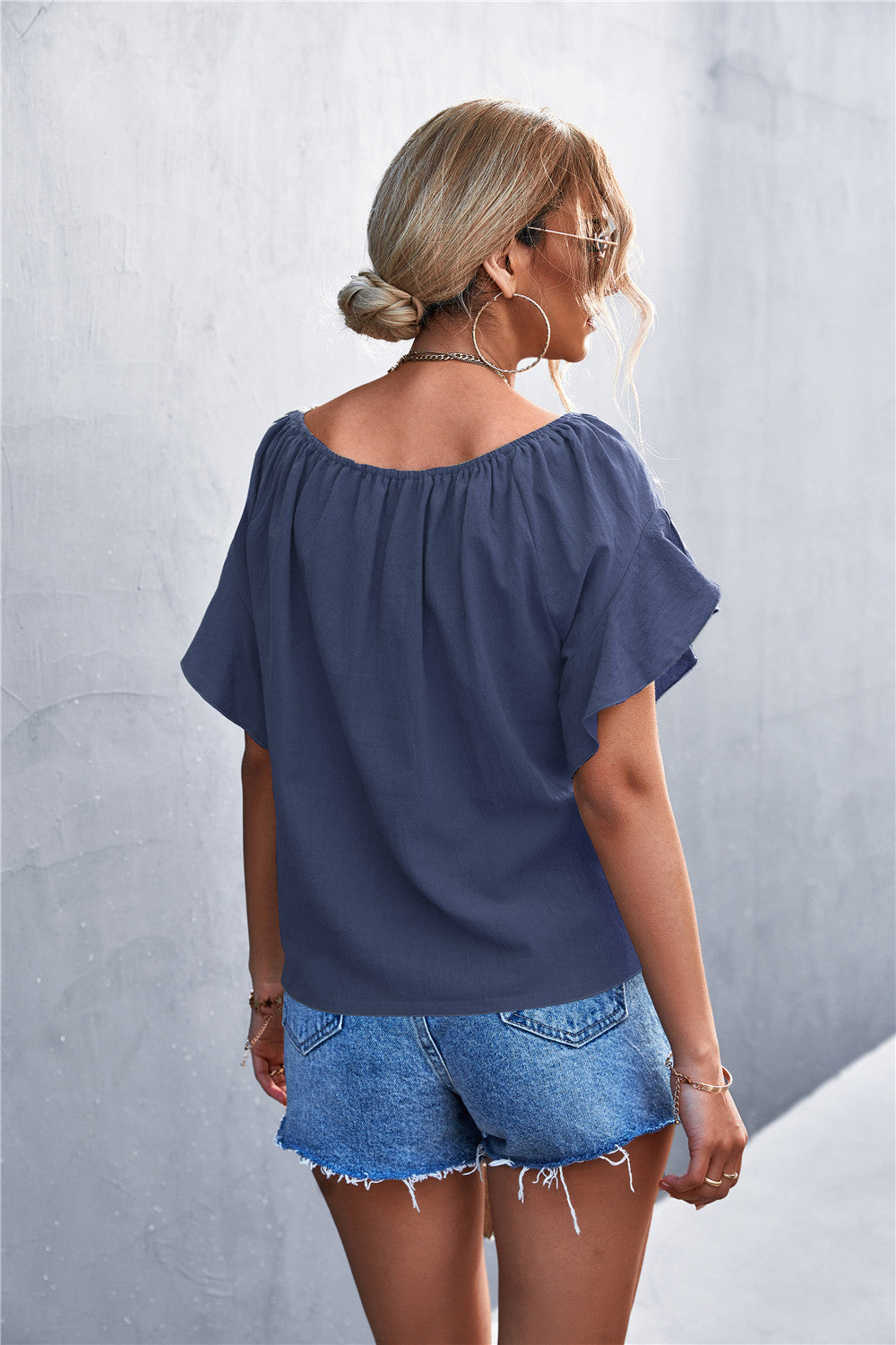 Summer Round Neck Women Blouses