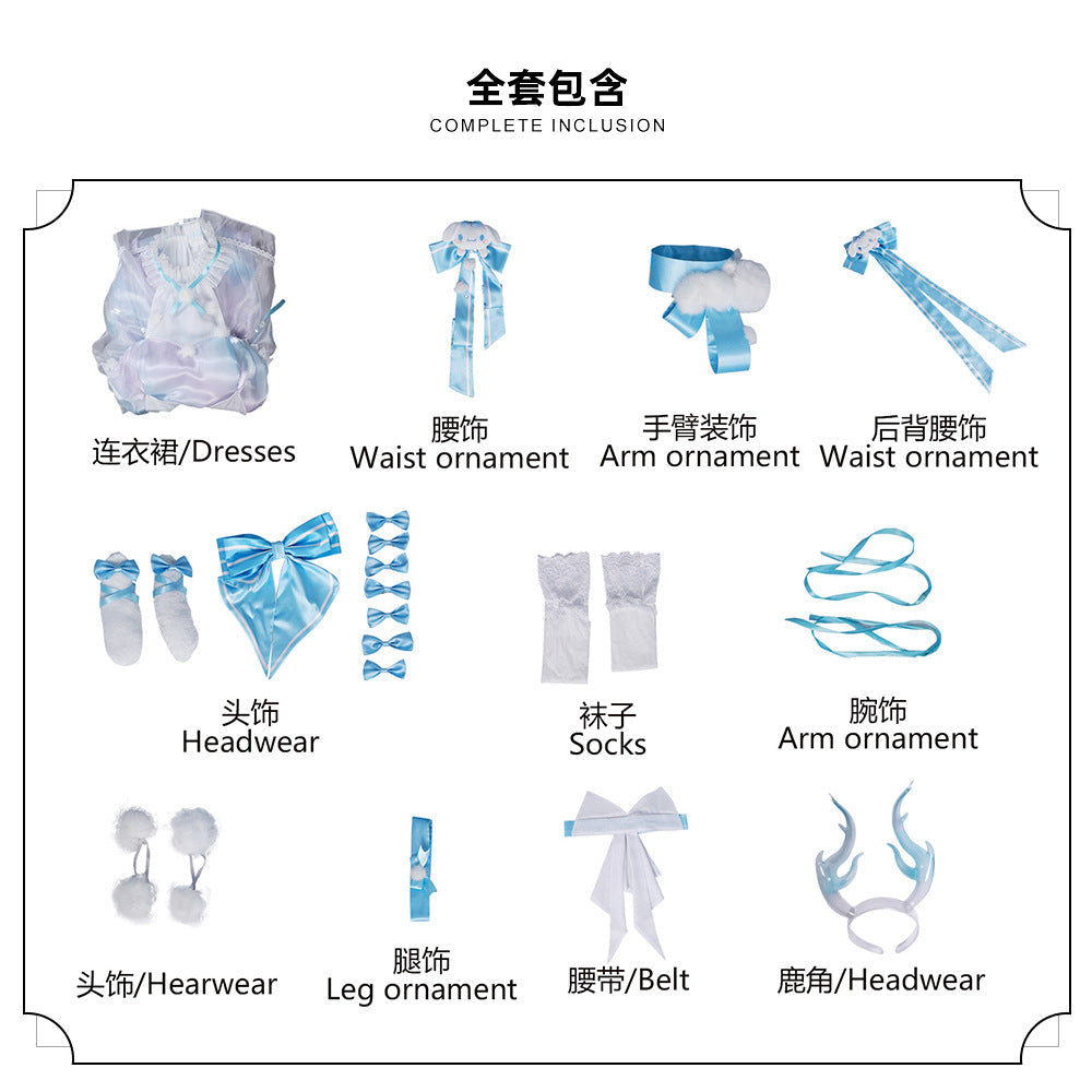 Honor of Kings Collaboration Sanrio Cinnamoroll Cosplay Costume-Big-eared Dog's Mengyao Clothing + Accessories-XS-Free Shipping Leatheretro