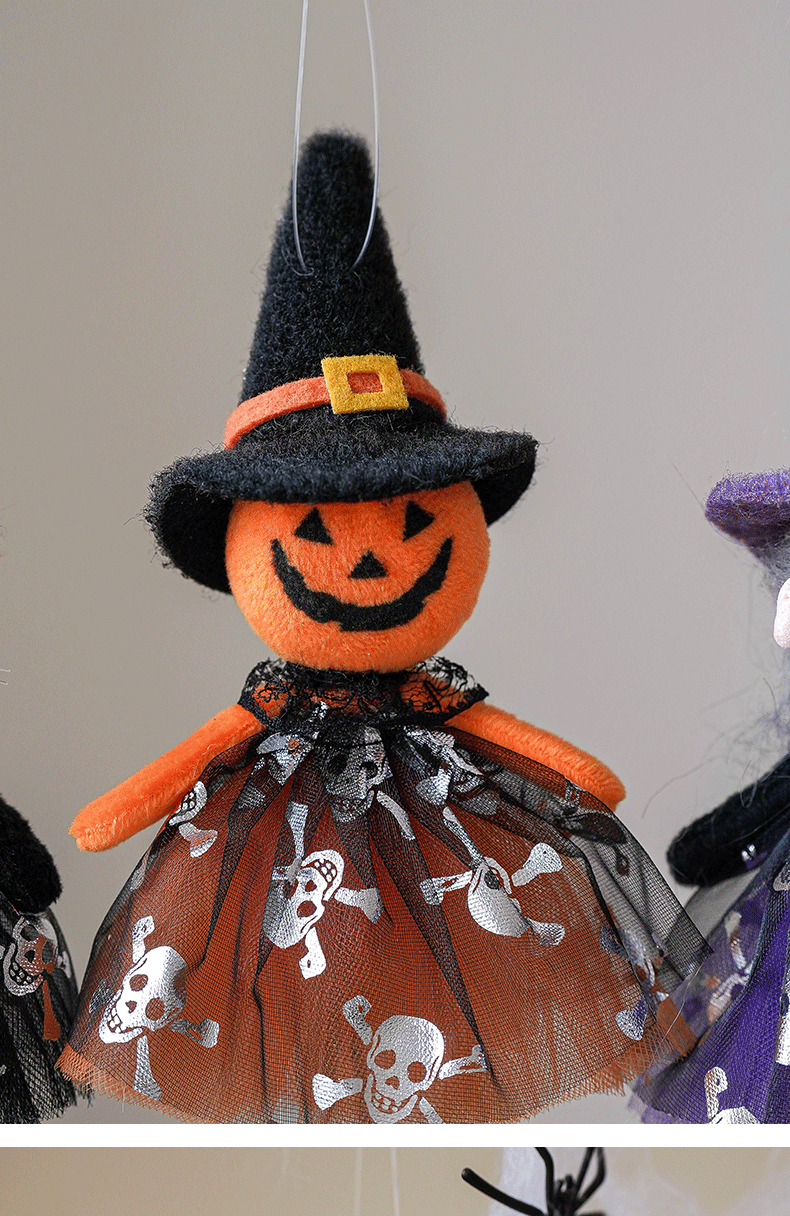 Halloween Decorations - Pumpkin, Ghost, Witch Figurine Hanging Ornaments