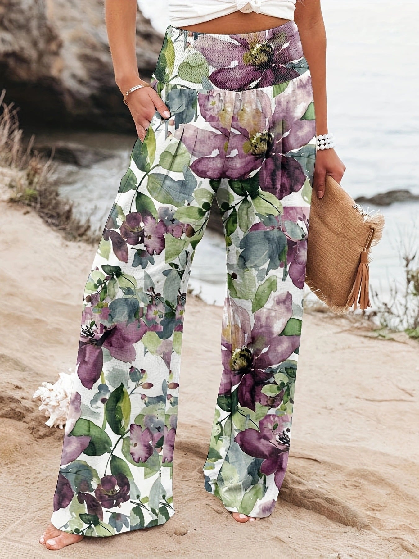 Women's Printed Wide-Leg Lounge Pants