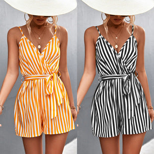 Sexy V Neck Summer Short Jumpsuits