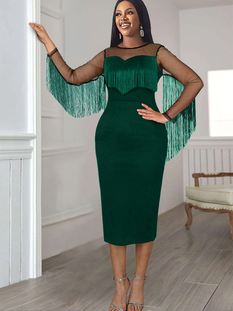 Sexy See Through Green Bodycon Women Party Dresses-Dresses-Free Shipping at meselling99