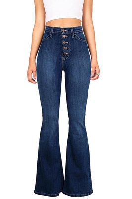 Casual High Waist Trumpet Jeans for Women