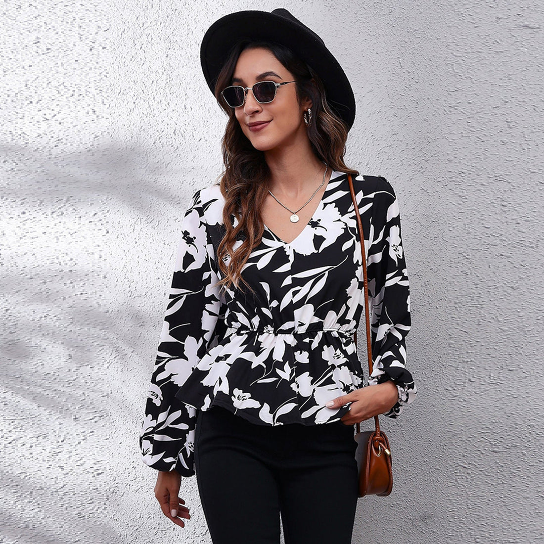 Frosted Cranberry Floral Peplum Blouse