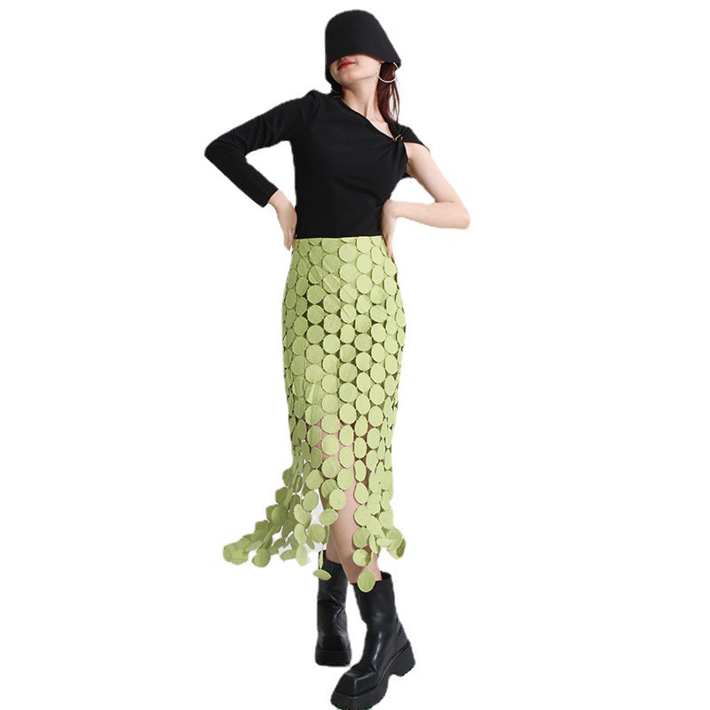 Embroidery Tassel High-End Bodycon Skirt