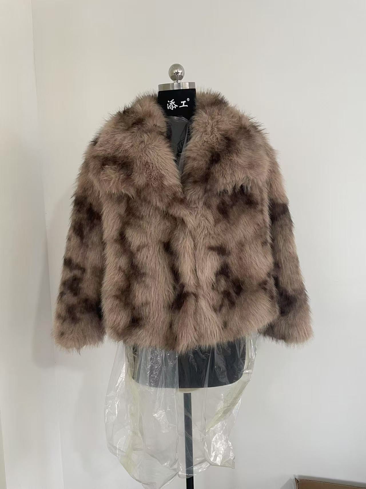 Faux Fur Oversized Shawl Collar Coat