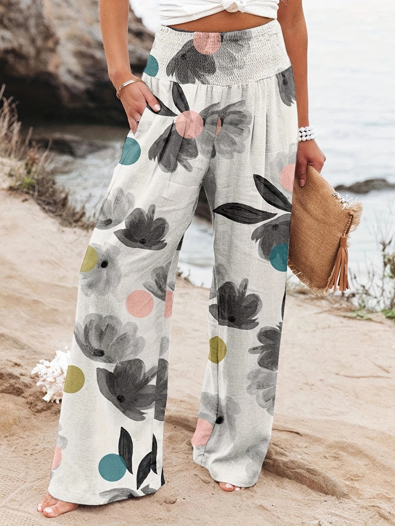 Women's Printed Wide-Leg Lounge Pants